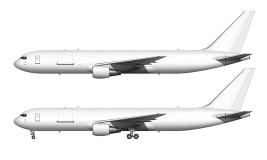 All White Boeing 767-300F (cargo) without winglets template