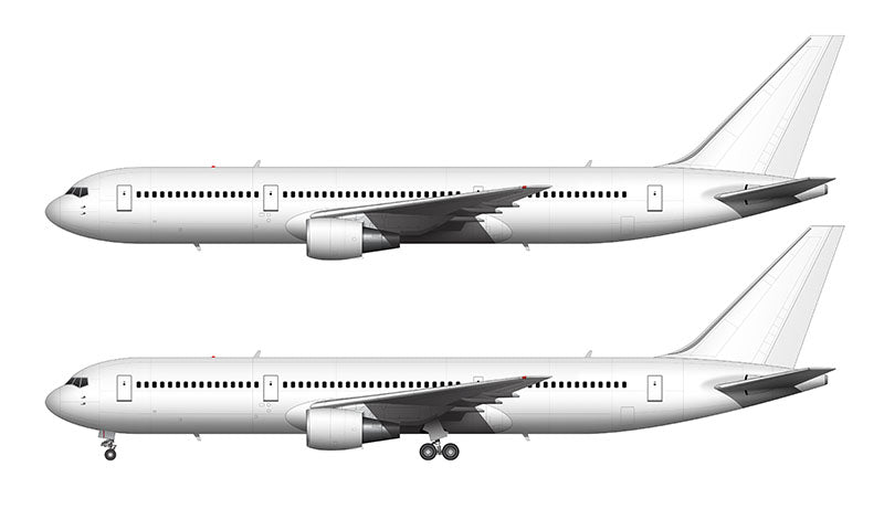All White Boeing 767-300 without winglets template