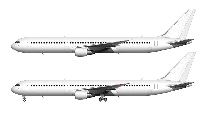 All White Boeing 767-400 with GE engines template