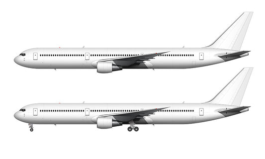 All White Boeing 767-400 with GE engines template