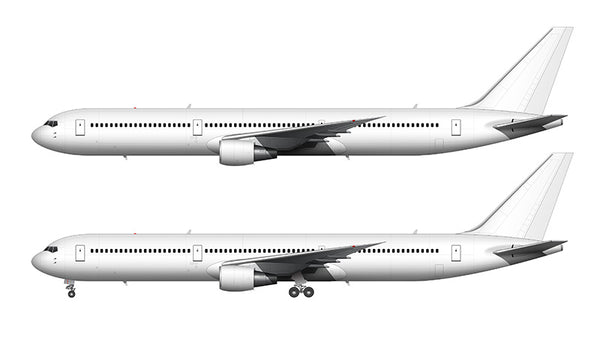All White Boeing 767-400 with GE engines template – ShopNorebbo