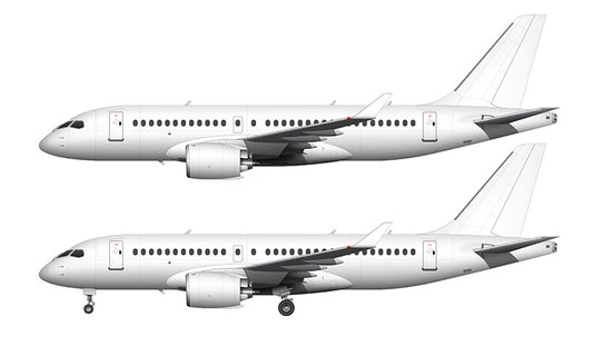 All White Airbus A220-100 template