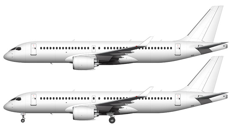 All White Airbus A220-300 template