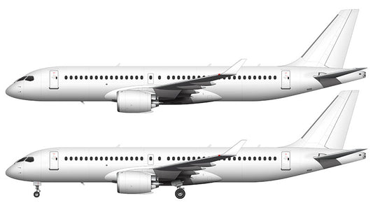 All White Airbus A220-300 template