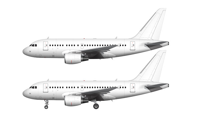 All White Airbus A318 with CFM56 engines template