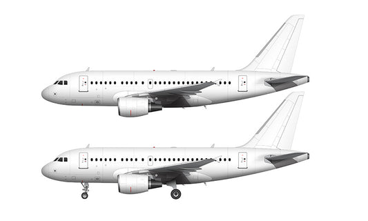 All White Airbus A318 with CFM56 engines template