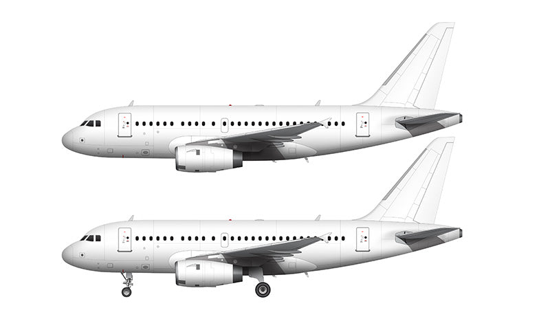 All White Airbus A318 with Pratt & Whitney engines template