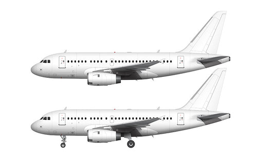 All White Airbus A318 with Pratt & Whitney engines template