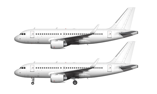 All White Airbus A319 NEO with CFM LEAP engines template