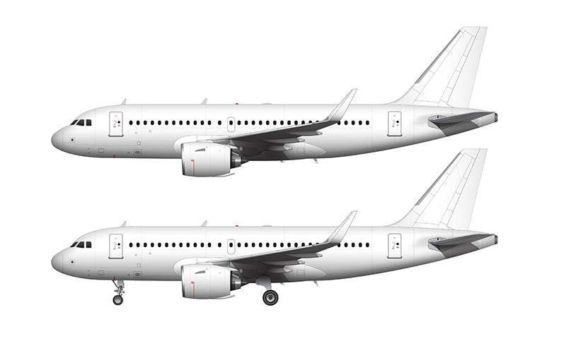 All White Airbus A319 NEO with Pratt & Whitney Engines template