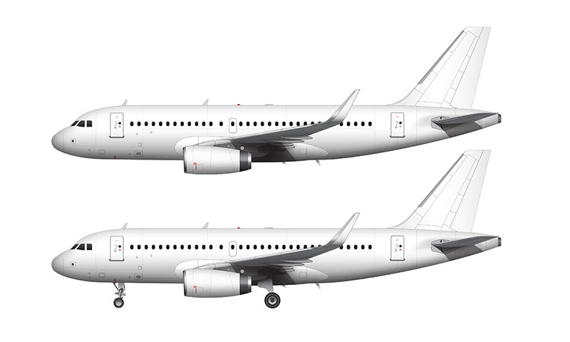 All White Airbus A319 with v2500 engines and sharklets template