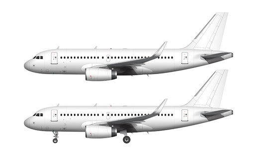 All White Airbus A319 with v2500 engines and sharklets template