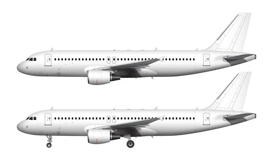 All White Airbus A320 with CFM56 engines template