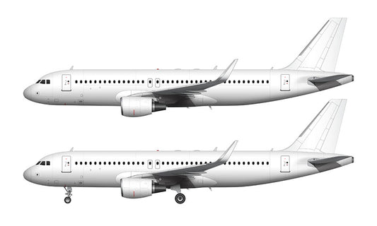 All White Airbus A320 with CFM56 engines and sharklets template
