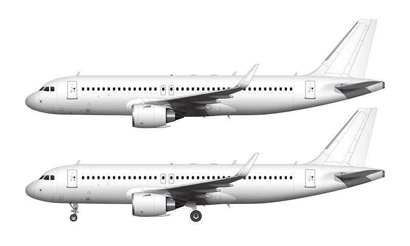 All White Airbus A320 NEO with CFM LEAP engines template