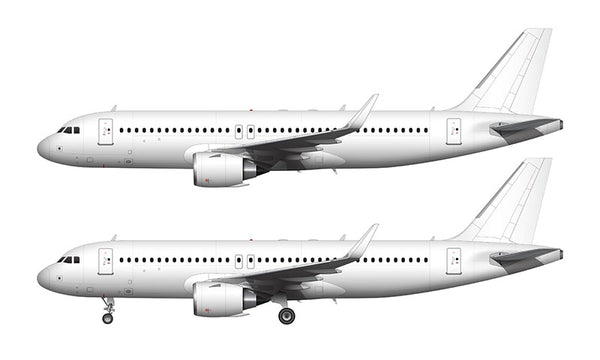 All White Airbus A320 NEO with CFM LEAP engines template – ShopNorebbo