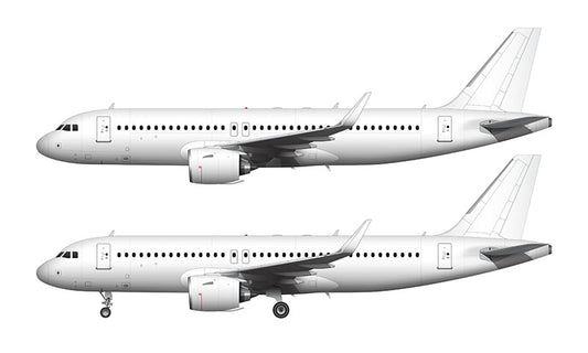 All White Airbus A320 NEO with Pratt & Whitney Engines template
