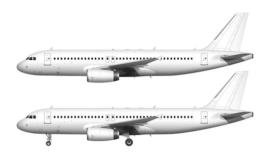 All White Airbus A320 with V2500 engines template