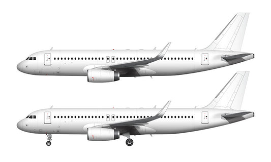 All White Airbus A320 with V2500 engines and sharklets template