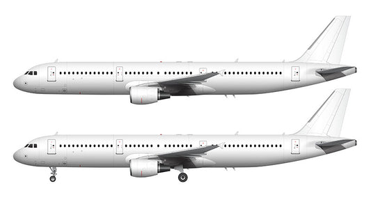 All White Airbus A321 with CFM56 engines template