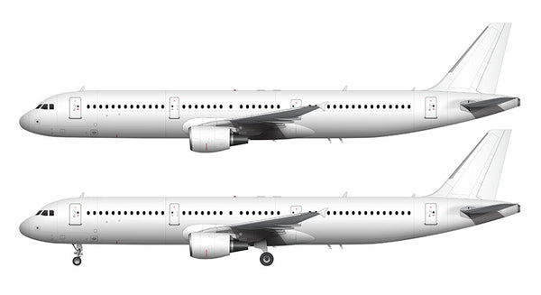 All White Airbus A321 with CFM56 engines template – ShopNorebbo
