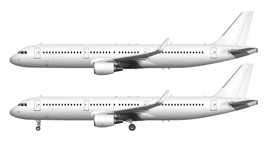 All White Airbus A321 with CFM56 engines and sharklets template