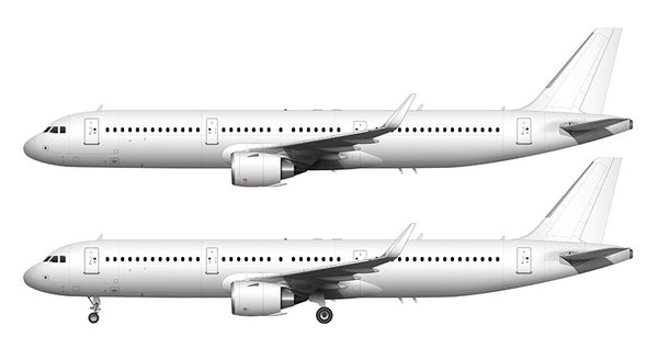 All White Airbus A321 NEO with CFM LEAP engines template – ShopNorebbo