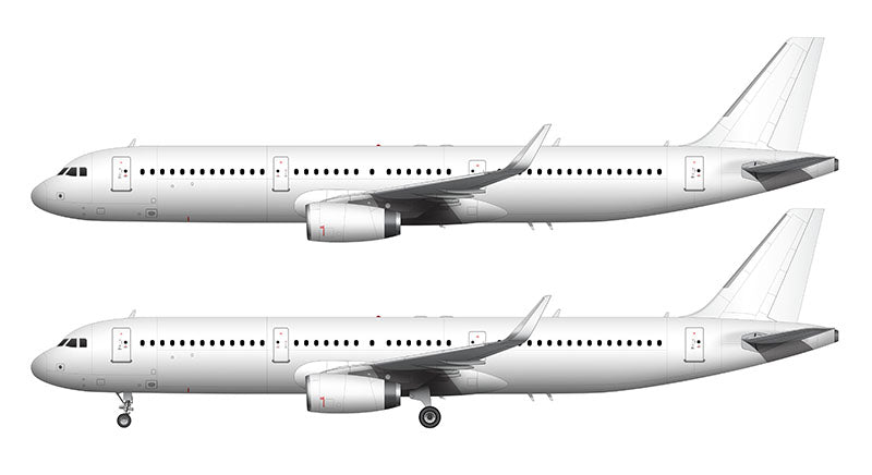 All White Airbus A321 with v2500 engines and sharklets template