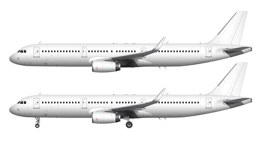 All White Airbus A321 with v2500 engines and sharklets template