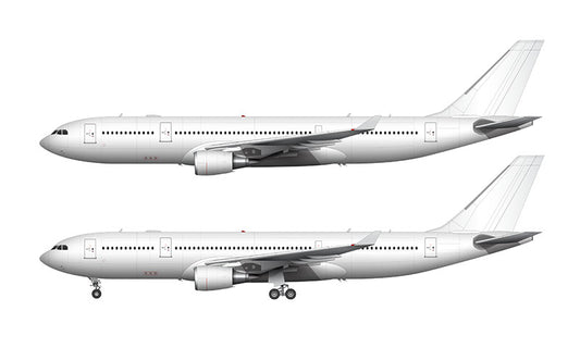 All White Airbus A330-200 with GE engines template
