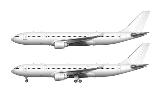 All White Airbus A330-200 with Pratt & Whitney engines template