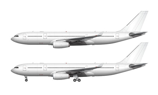 All White Airbus A330-200 with Rolls Royce engines template