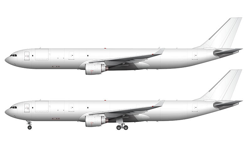 All White Airbus A330-300F with Pratt & Whitney engines template