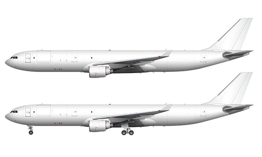 All White Airbus A330-300F with Pratt & Whitney engines template