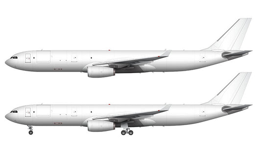 All White Airbus A330-300F with Rolls Royce engines template