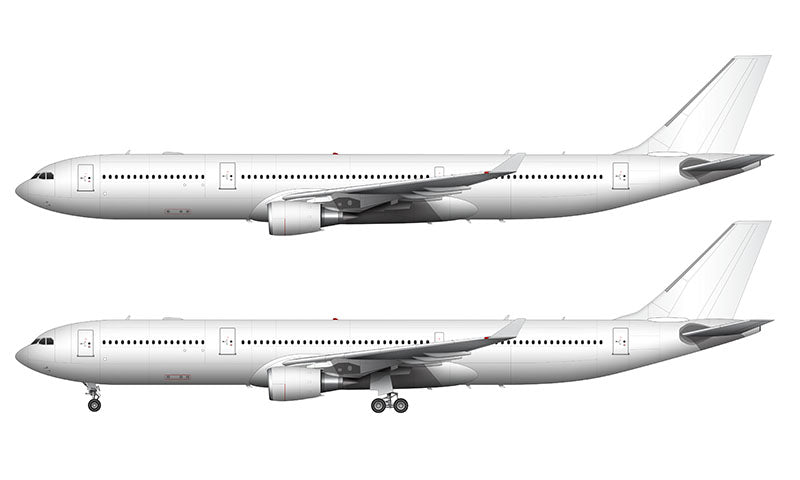 All White Airbus A330-300 with GE engines template