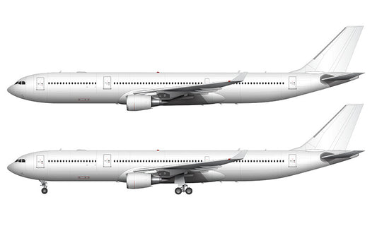 All White Airbus A330-300 with GE engines template