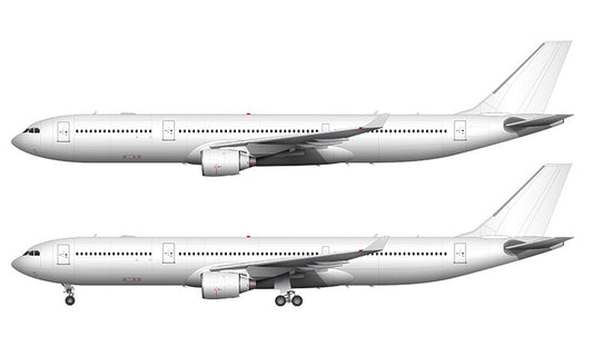 All White Airbus A330-300 with Pratt & Whitney engines template