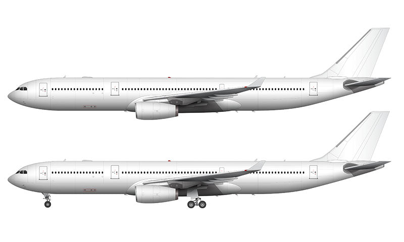 All White Airbus A330-300 with Rolls Royce engines template