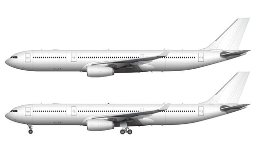 All White Airbus A330-300 with Rolls Royce engines template