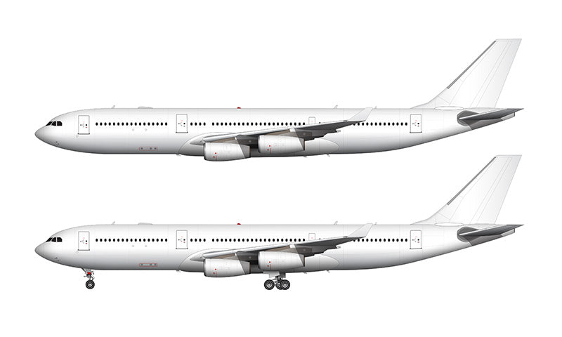 All White Airbus A340-200 template