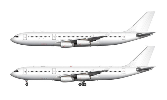 All White Airbus A340-200 template
