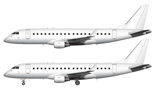 All White Embraer 175 with new style winglets template