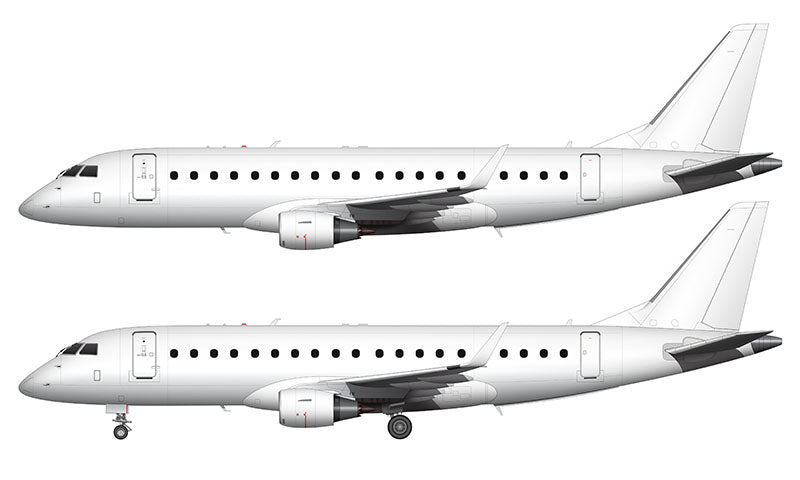 All White Embraer 175 with old style winglets template