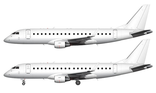 All White Embraer 175 with old style winglets template