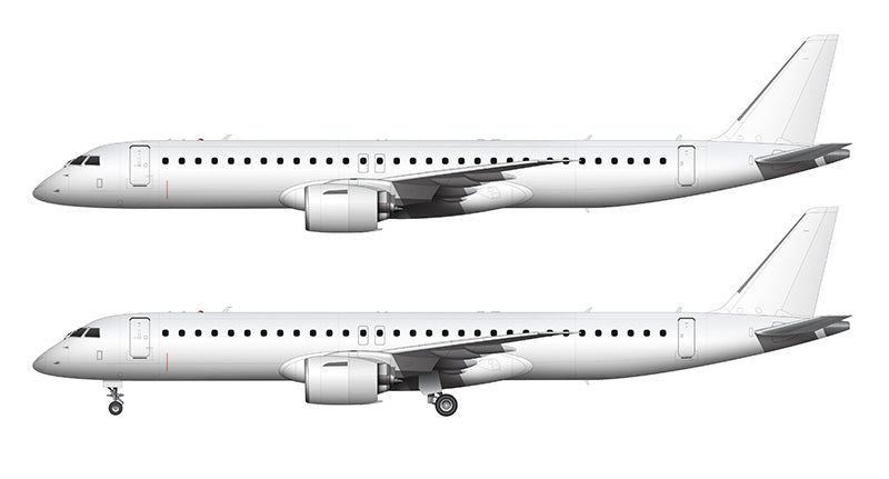All White Embraer 195-E2 template