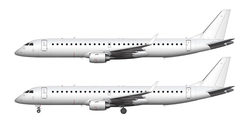 All White Embraer 195 template