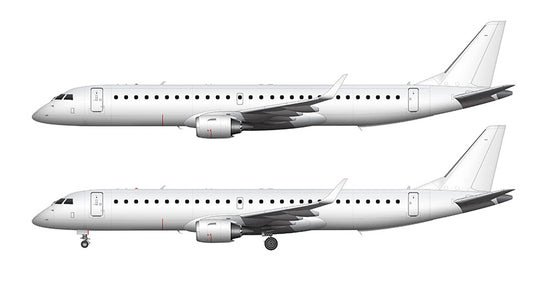 All White Embraer 195 template