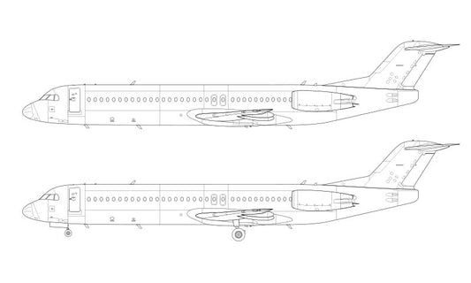 Fokker 100 (F-28-0100) line drawing