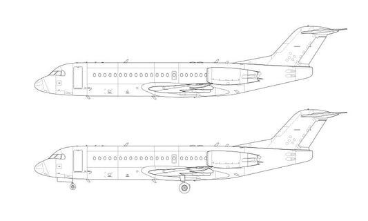 Fokker 70 line drawing